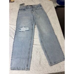 Wild Fable Mid-Rise 90s Relaxed Straight Leg Jeans Light Wash Distressed 10S NWT
